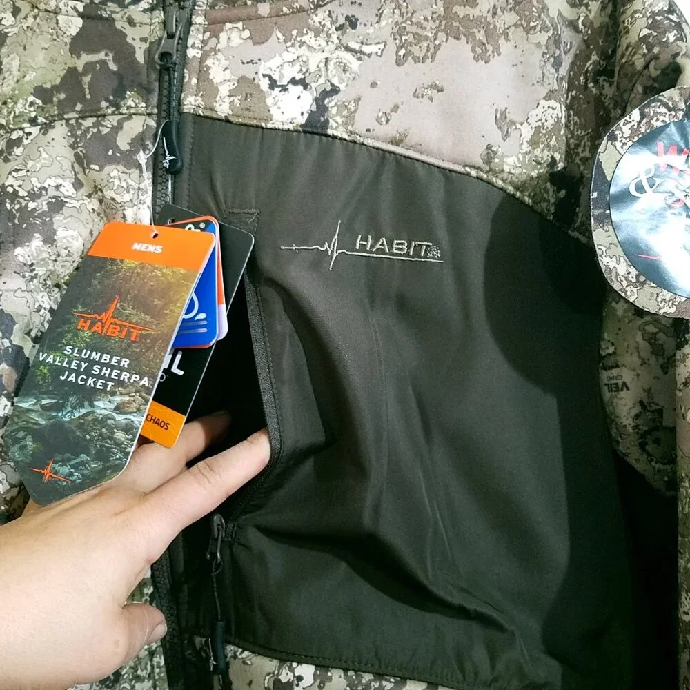 HABIT Slumber Valley Sherpa Hooded Jacket Camo Men’s Size L/XL NEW